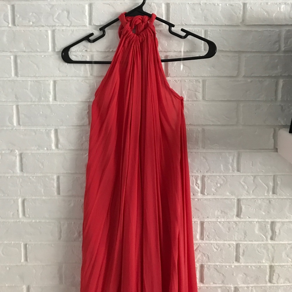 Red Open Back Maxi Dress