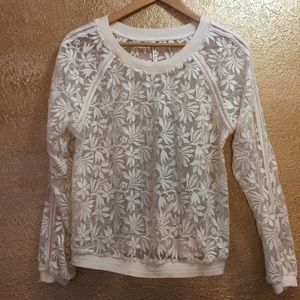 Lace baseball sweater