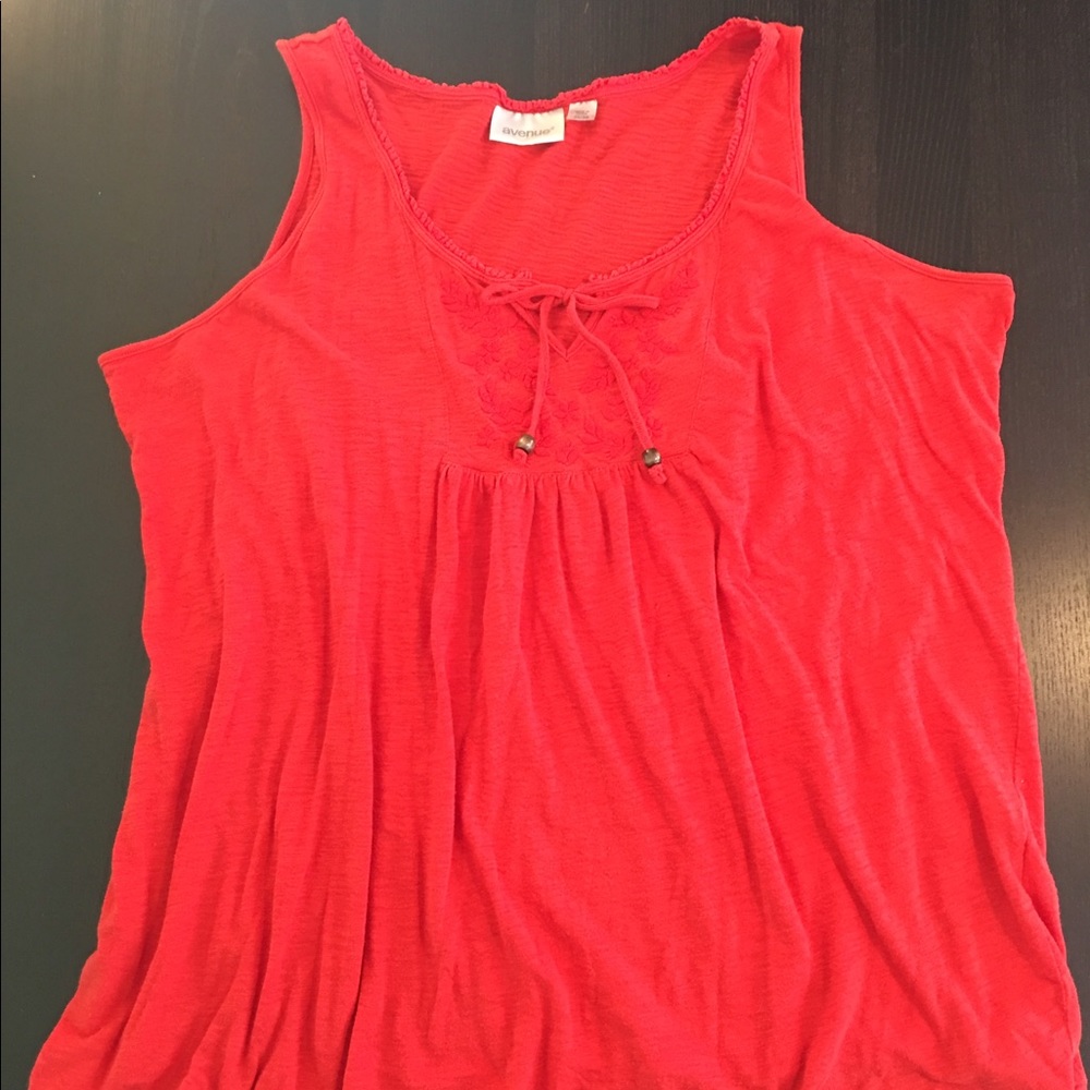 Reddish Orange Sleeveless Top