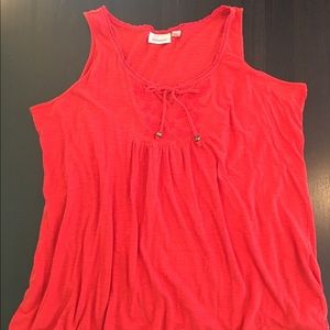 Reddish Orange Sleeveless Top