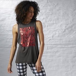 NWT Coal&Red Reebok Muscle tee size S