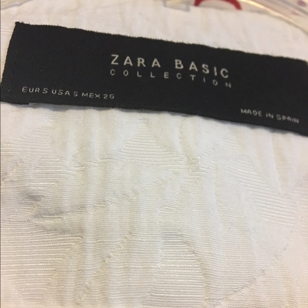 New Zara Basic White Jacket With A Pattern - image 3