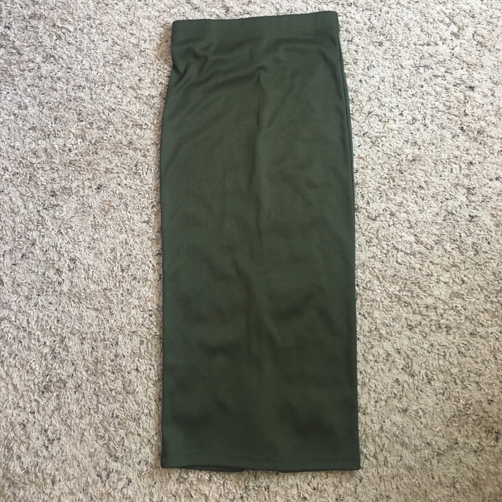 Army Green High Waist Tube Skirt