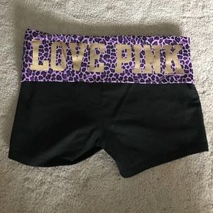 love pink yoga shorts