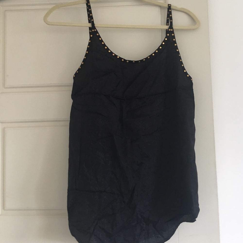 Black Tank with black Floral pattern