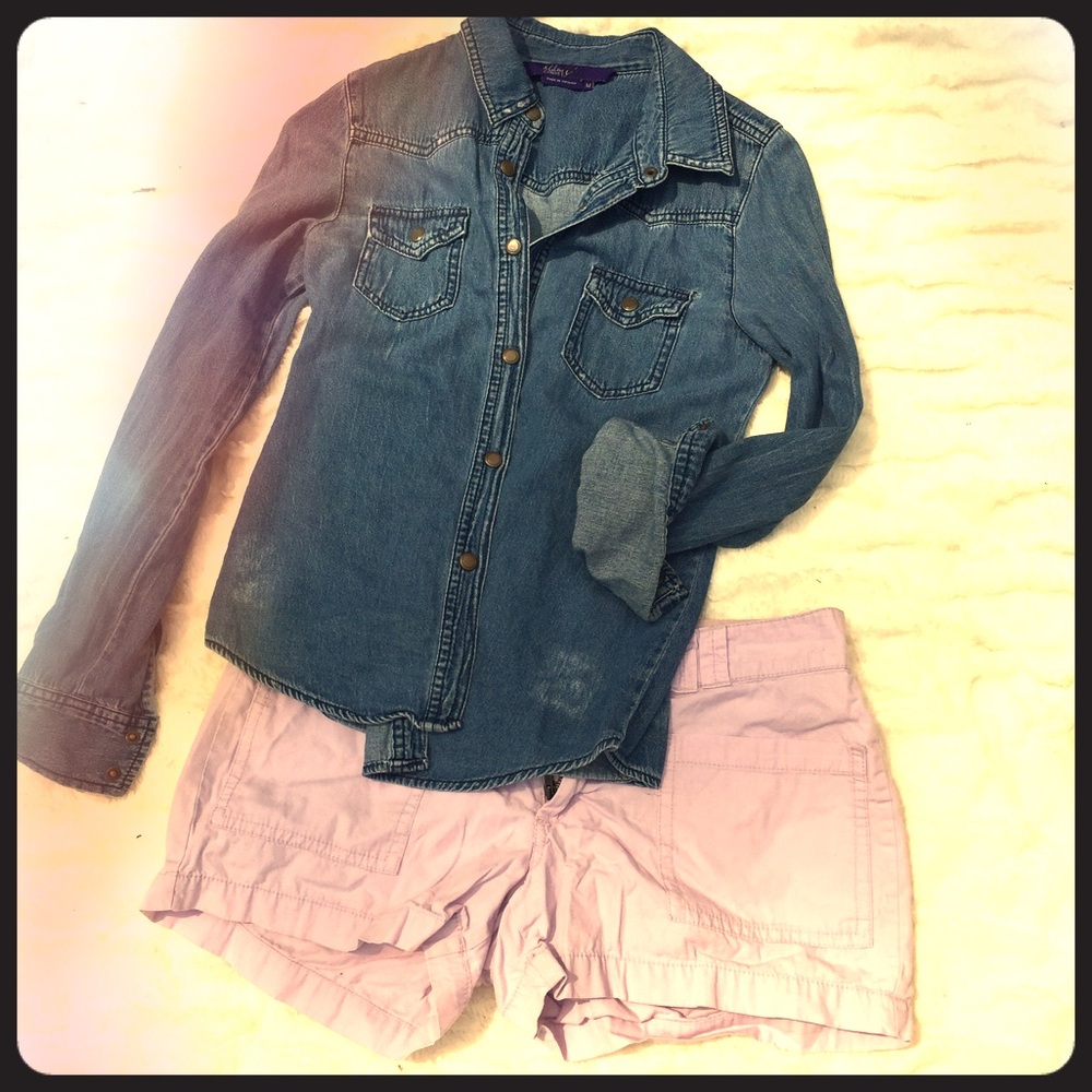Shorts and jean shirt
