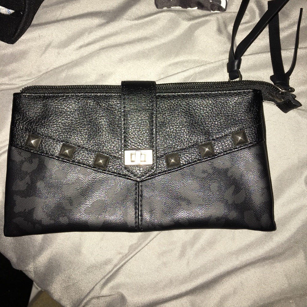 new miss me cheetah print & studded wallet