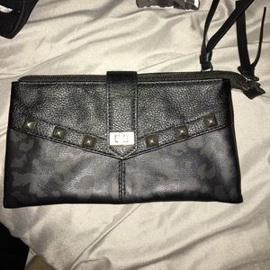 new miss me cheetah print & studded wallet