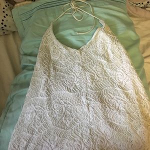 White lace halter top