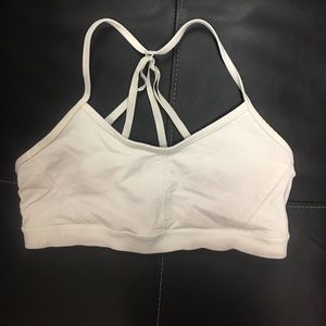 Size 8 cream lululemon adjustable sports bra