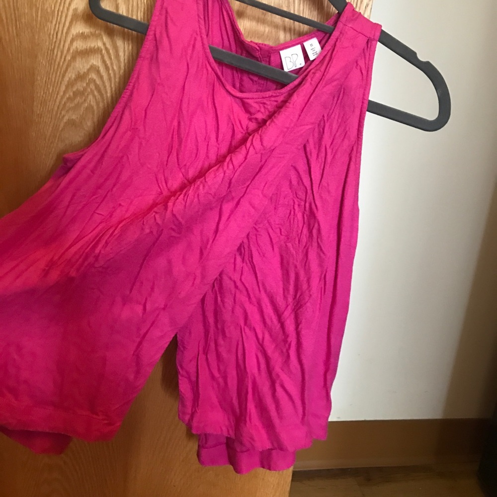 top pink v bottom tank & button up!