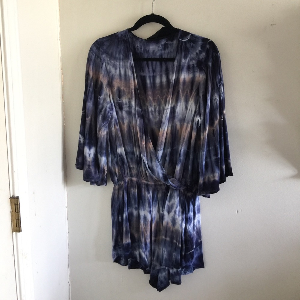 long sleeve tie dye romper
