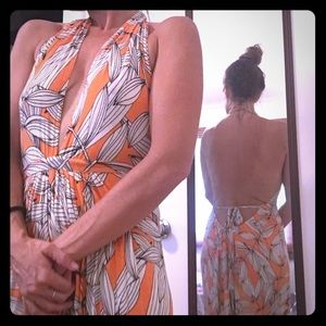 Bubulubu Malibu island Style Palm print maxi dress