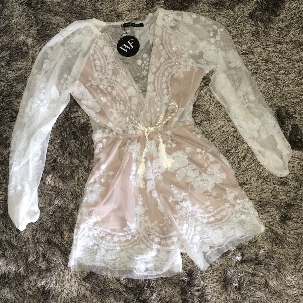 Whitefox Boutique White/nude Romper