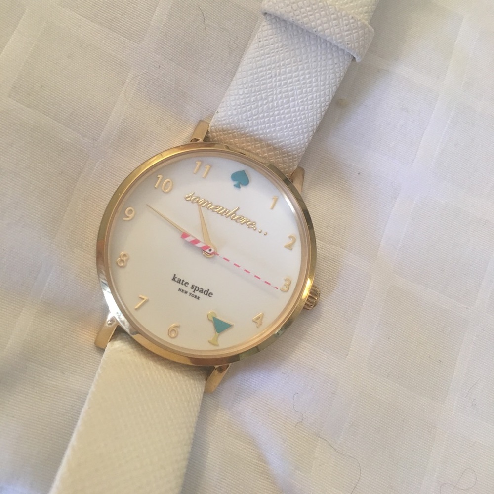 Kate Spade 5 O'Clock Somewhere Leather Watch
