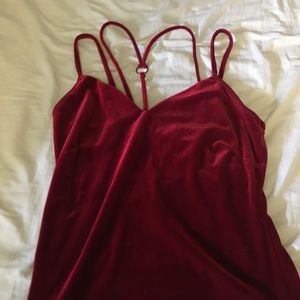 Red velvet tank top