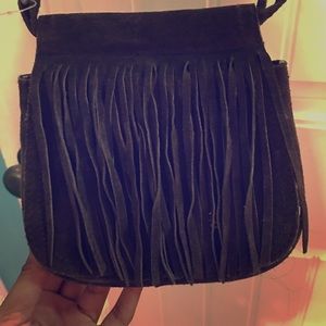 Hollister Suede Fringe Crossbody Purse