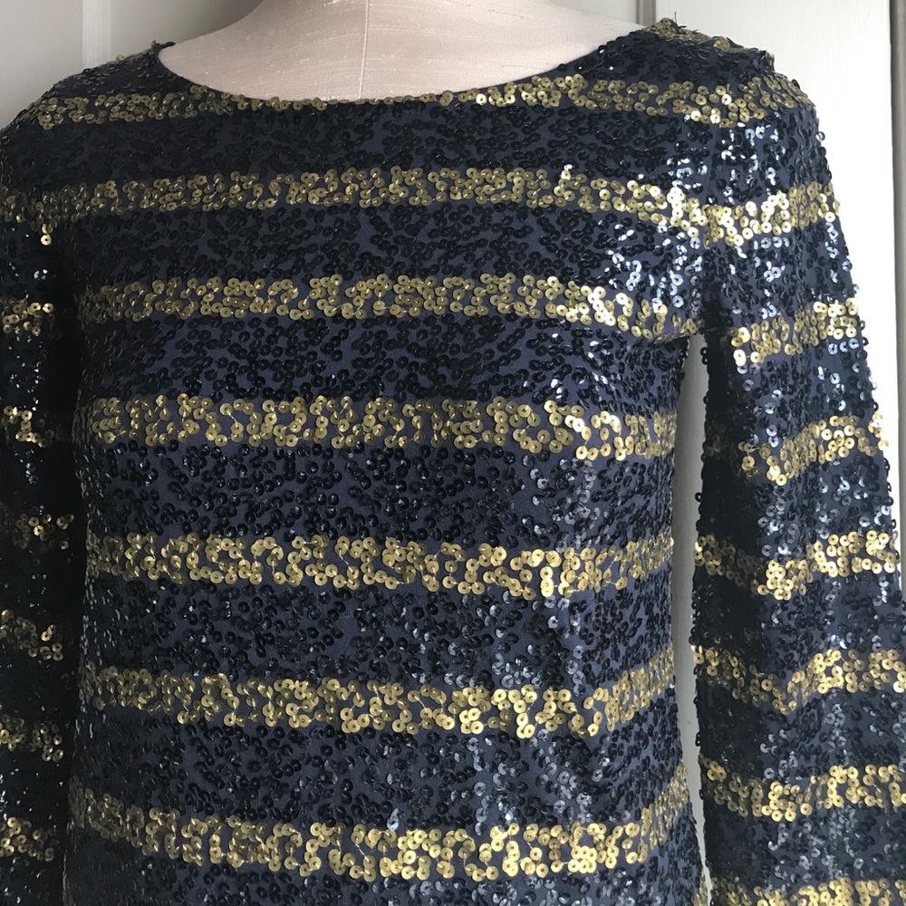 J.Crew Factory Stripe Draped Sequin Tee - image 3