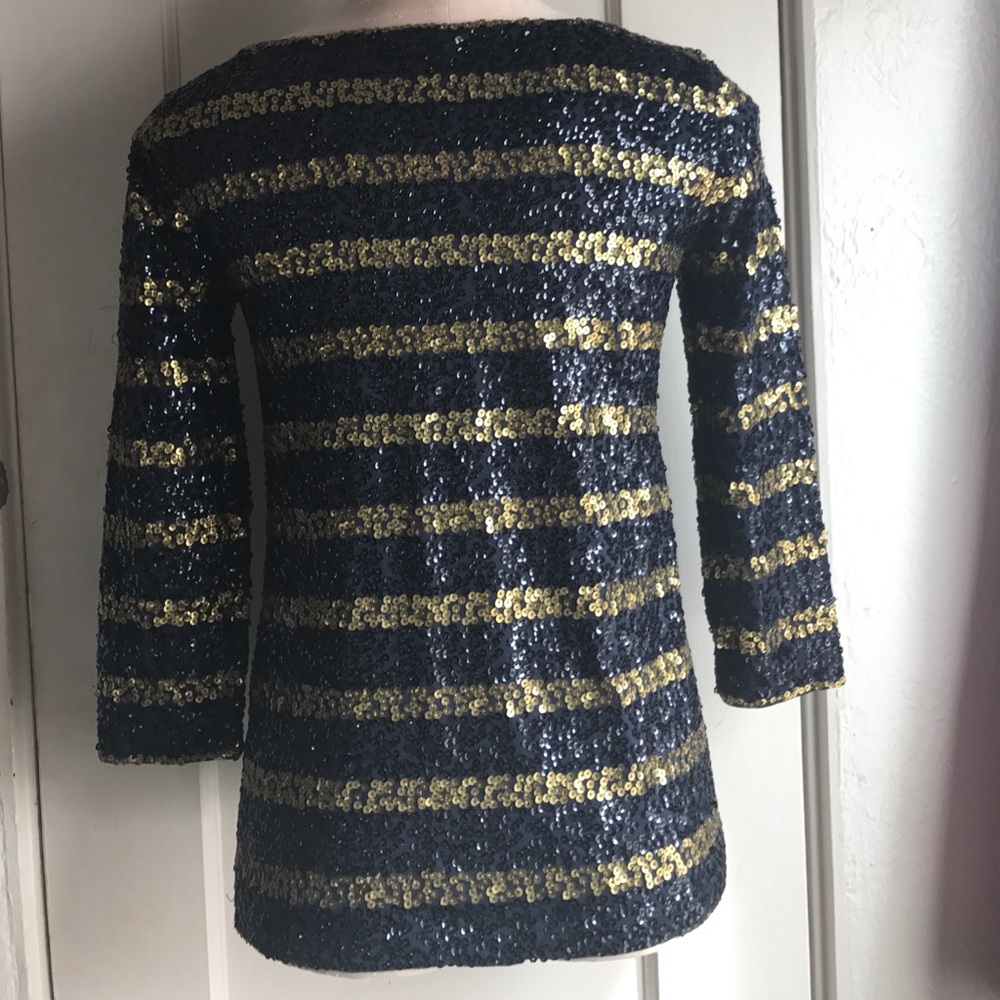 J.Crew Factory Stripe Draped Sequin Tee - image 4