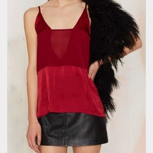 Nasty gal deeper and deeper sheer red v tank