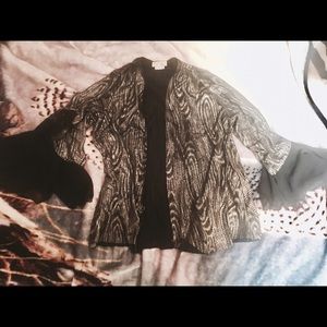 Silver bell sleeve kimono
