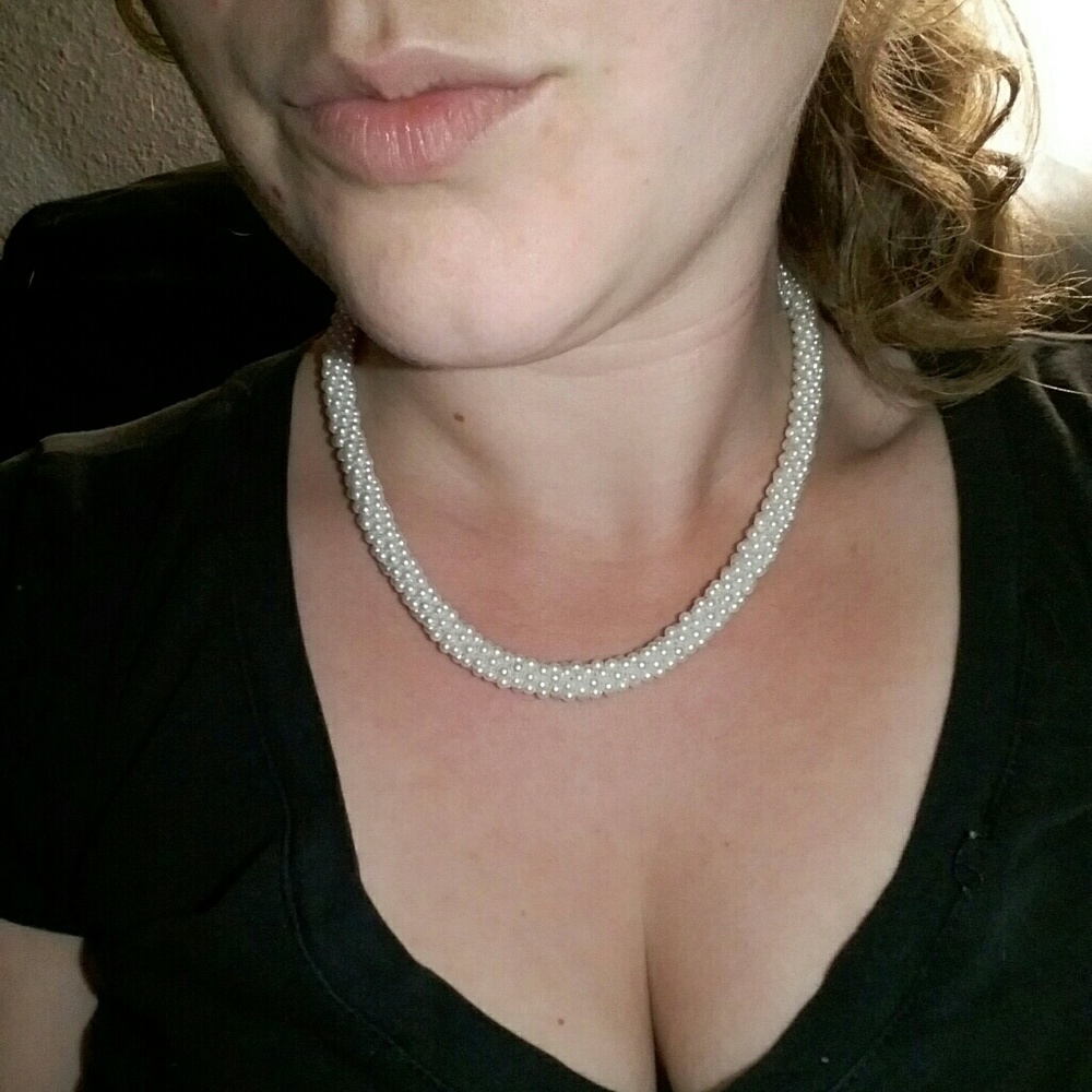 Faux pearl necklace