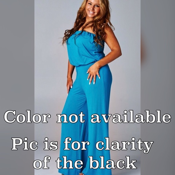 PLUS--ONE 3X LEFT!!--Off Shoulder Black Jumpsuit - Picture 4 of 4