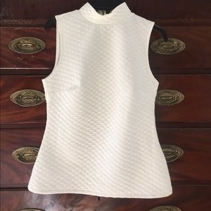 Quilted mock turtleneck top