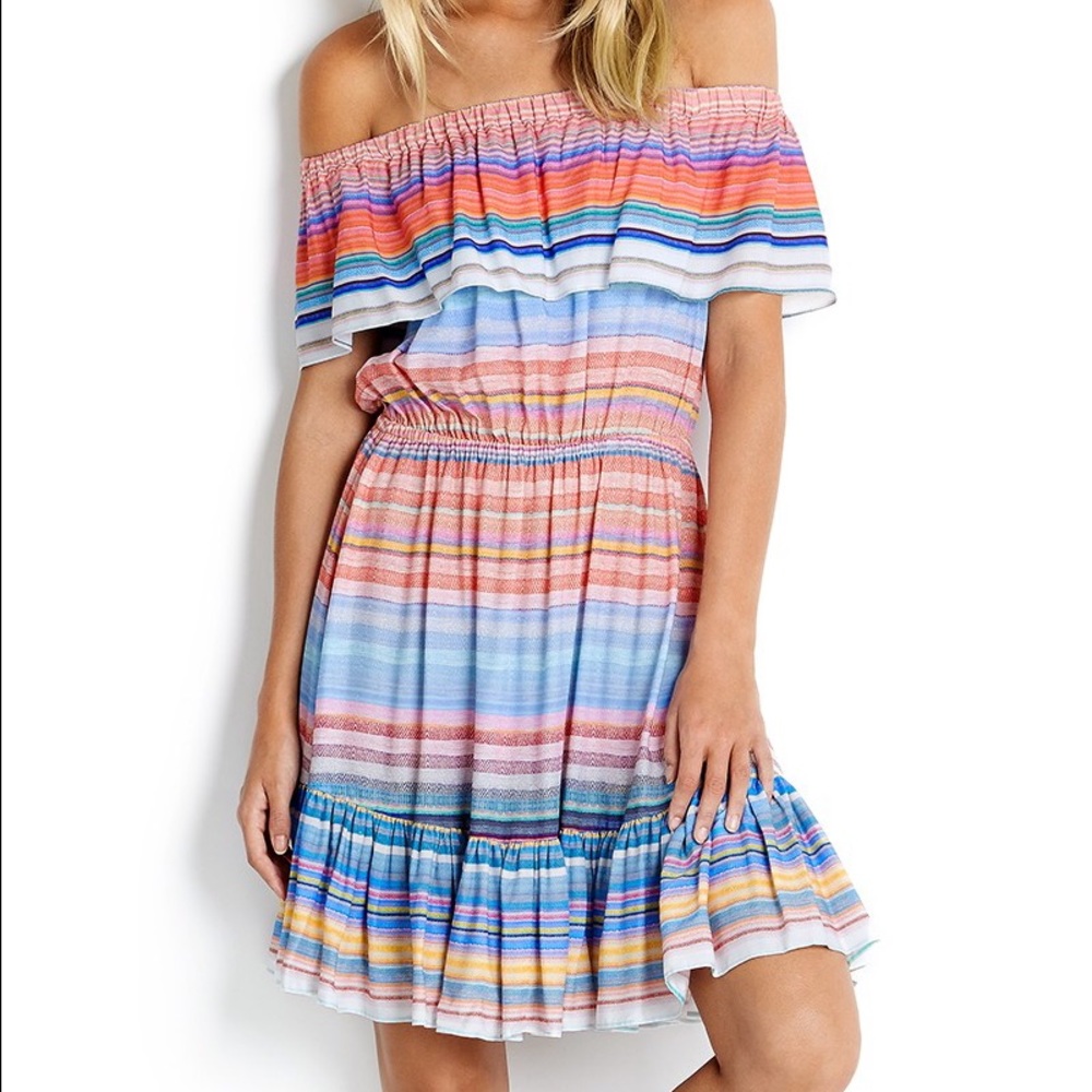 Seafolly off the shoulders stripe dress