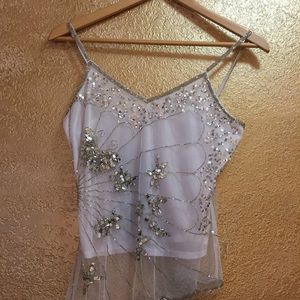 💫 90s vintage White Silver Embellished top