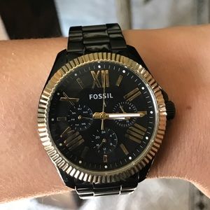 Brand New Black & Gold Fossil Watch!!!!