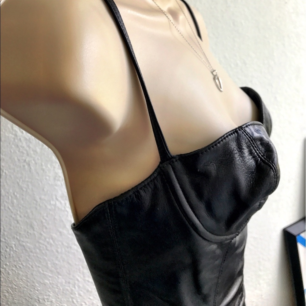 Hot Black Leather Bustier by Eva Chun - Picture 6 of 7