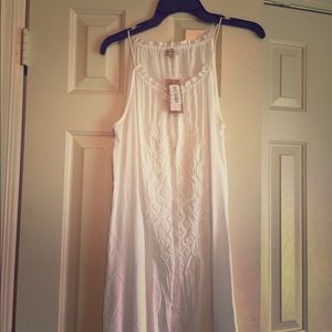 White cotton beaded sundress