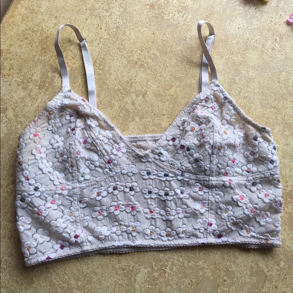 Free People flowery bralette Medium