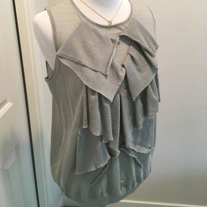 ZARA sheer raffles tops, size M
