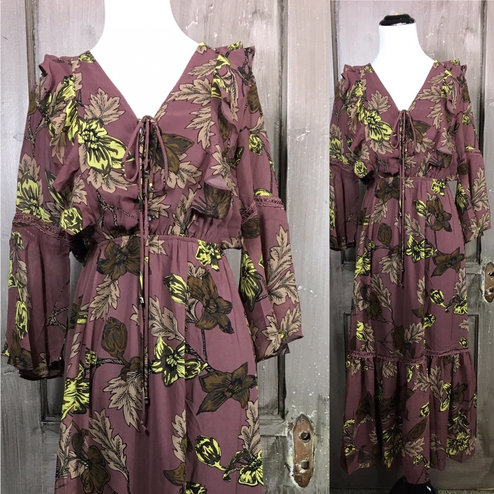 She & Sky Blush Color Silk Dress