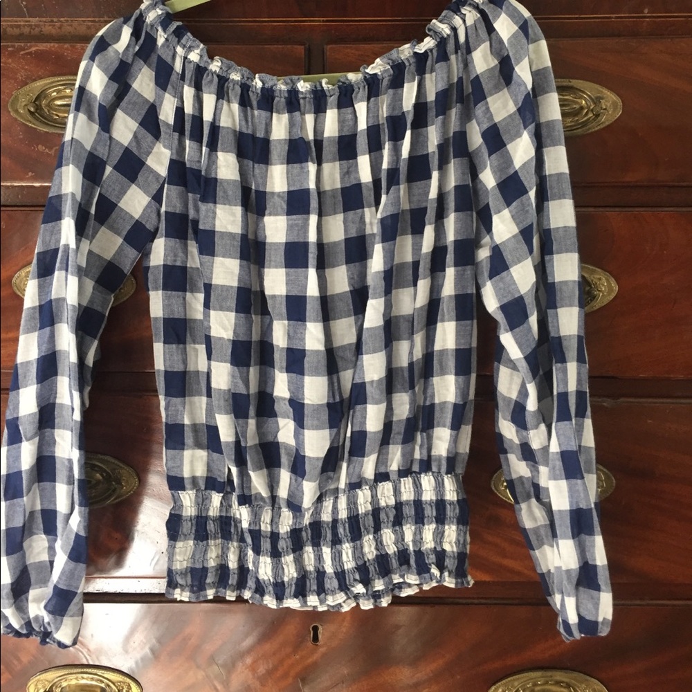 Checked peasant top - Picture 2 of 3