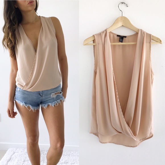Forever 21 Tops - Blush Plunge Neckline Top