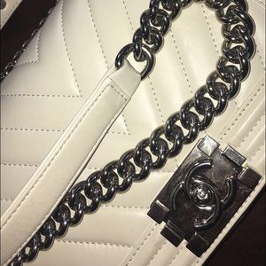 Chanel off white Medium Boy Bag