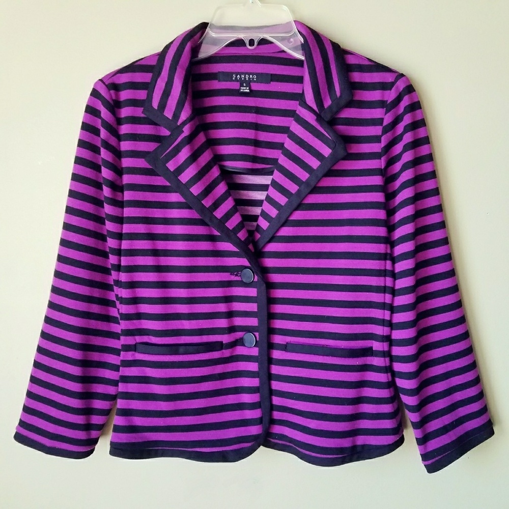 Purple & Black Striped Blazer