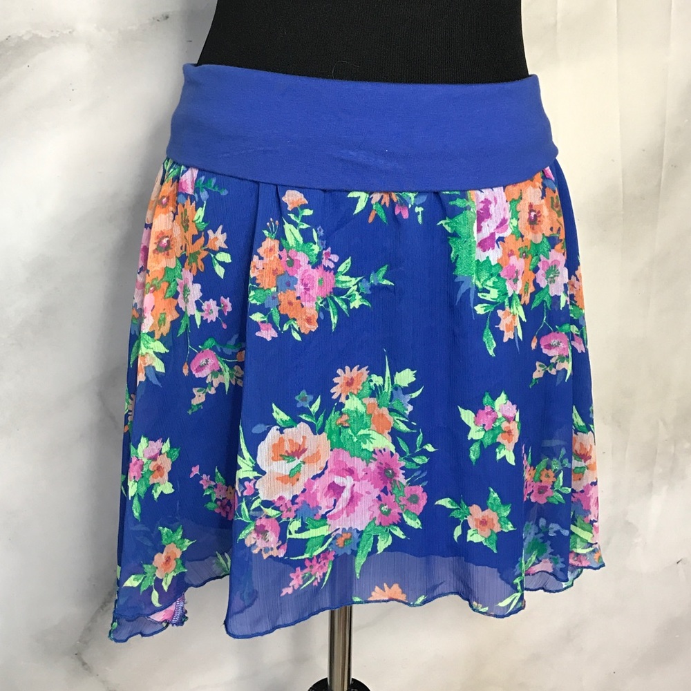 Floral High Low Skirt