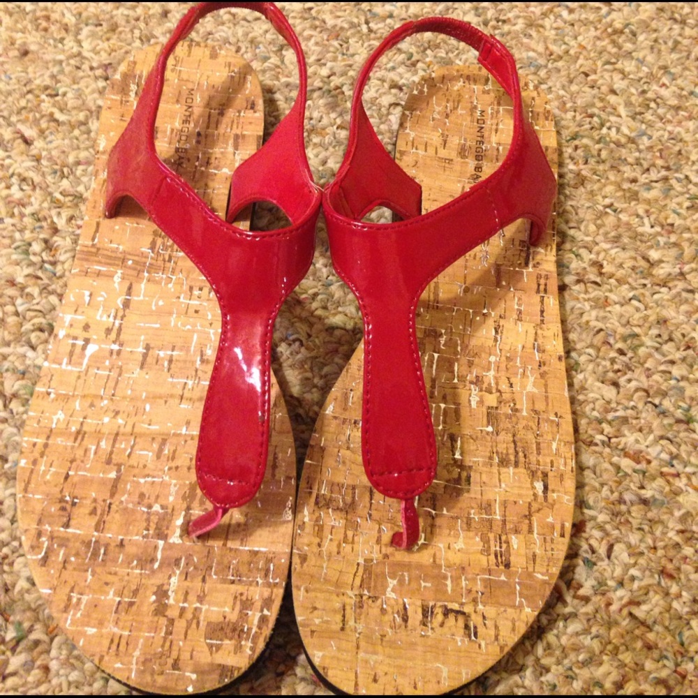 Red Montego Bay club slip on sandals.