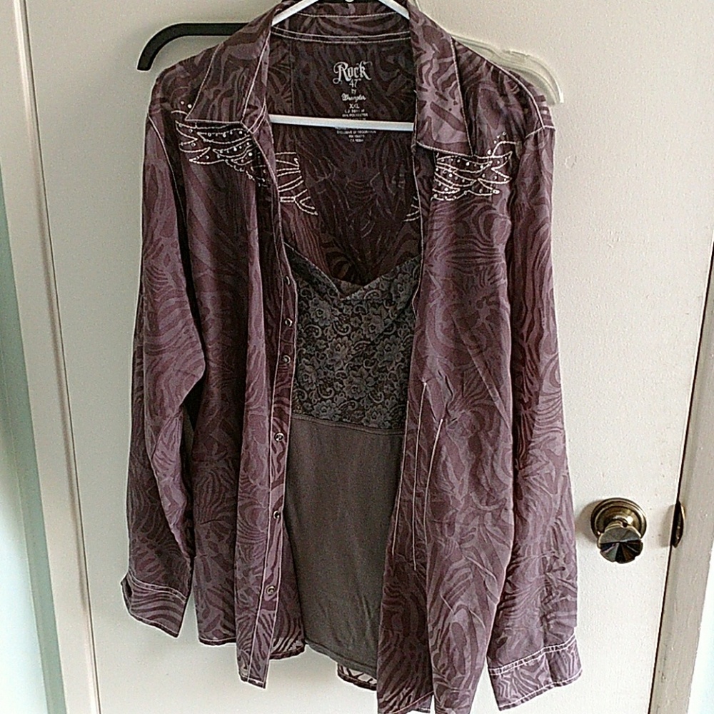 Button up blouse with matching under shirt