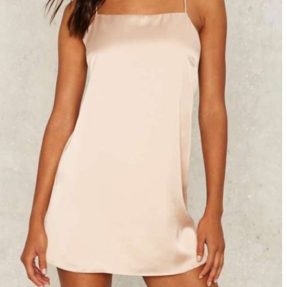 NASTY GAL CROSS SLEEP SATIN SLIP DRESS - Picture 2 of 6
