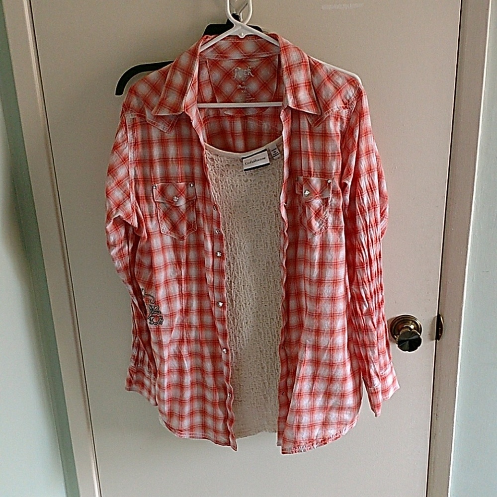 Button up blouse and matching under shirt