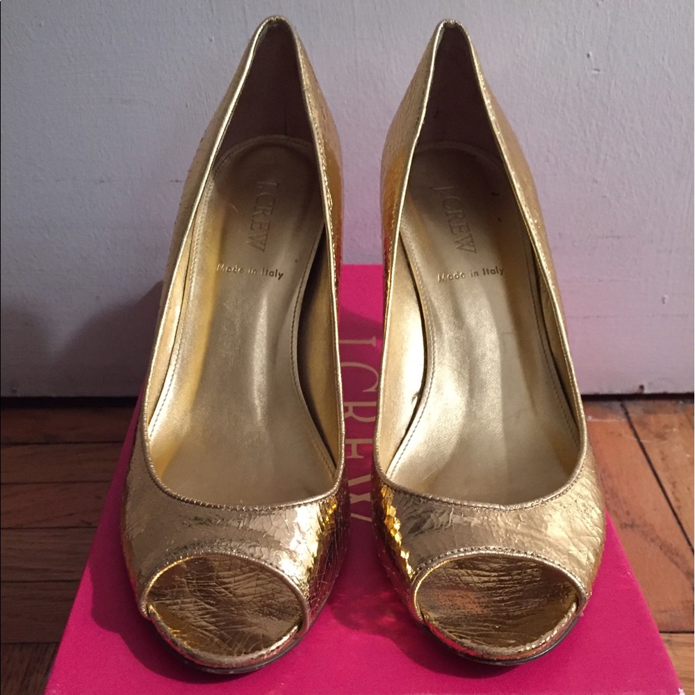 J. Crew Gold Heels