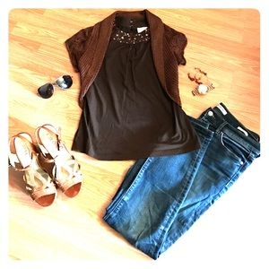 Deep Brown Sleeveless Top