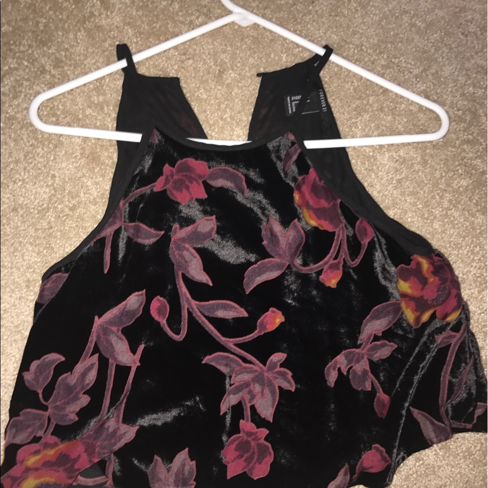 Cropped velvet forever 21 shirt - Picture 4 of 4