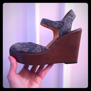 Nine West Blue Denim Wedge