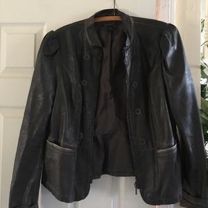 Brown leather blazer